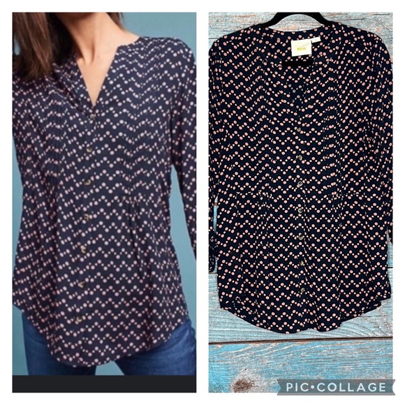 Anthropologie Maeve Button Up Shirt Medium Soft Blue - Picture 1 of 6